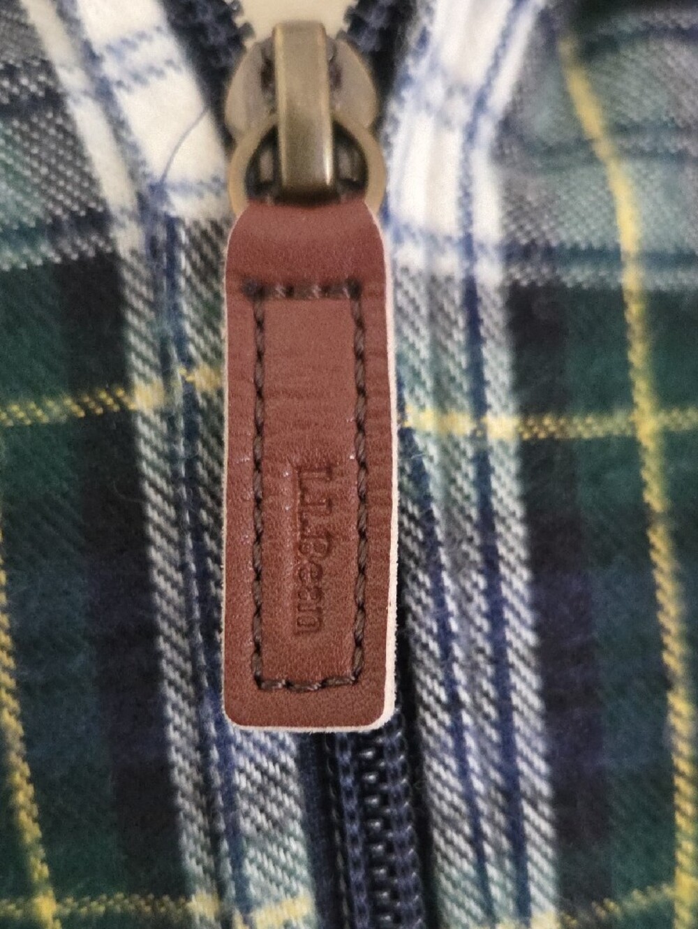 L.L.Bean Green, Navy & Yellow Plaid Relaxed-Fit Hoodie - Picture 4 of 4